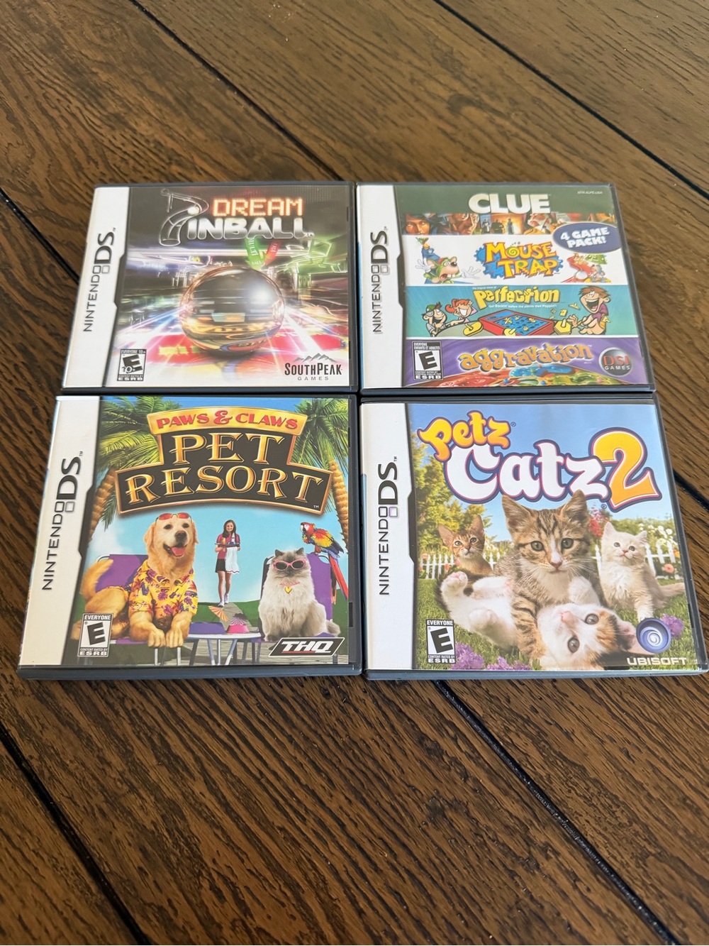 Lot of Nintendo DS Games Pets Petz Pet Resort Dream Pinball Clue Perfection